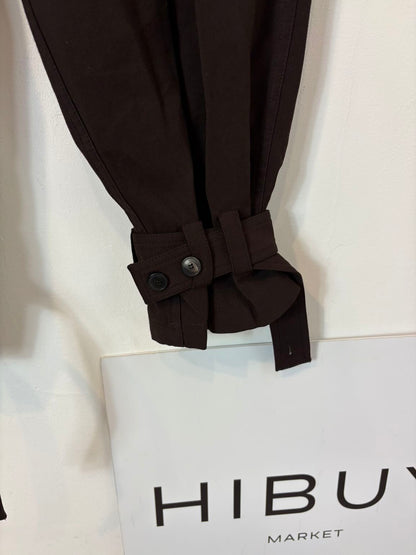 ZARA. Pantalón marrón pinzas detalle tobillo