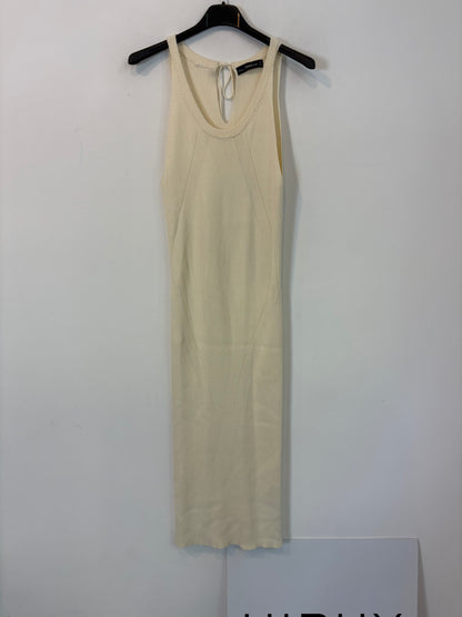 zara ribbed bodycon dress Zara Blue Ribbed Sleeveless Racerback Stretch Knit Mini Bodycon Tank Dress Sz S