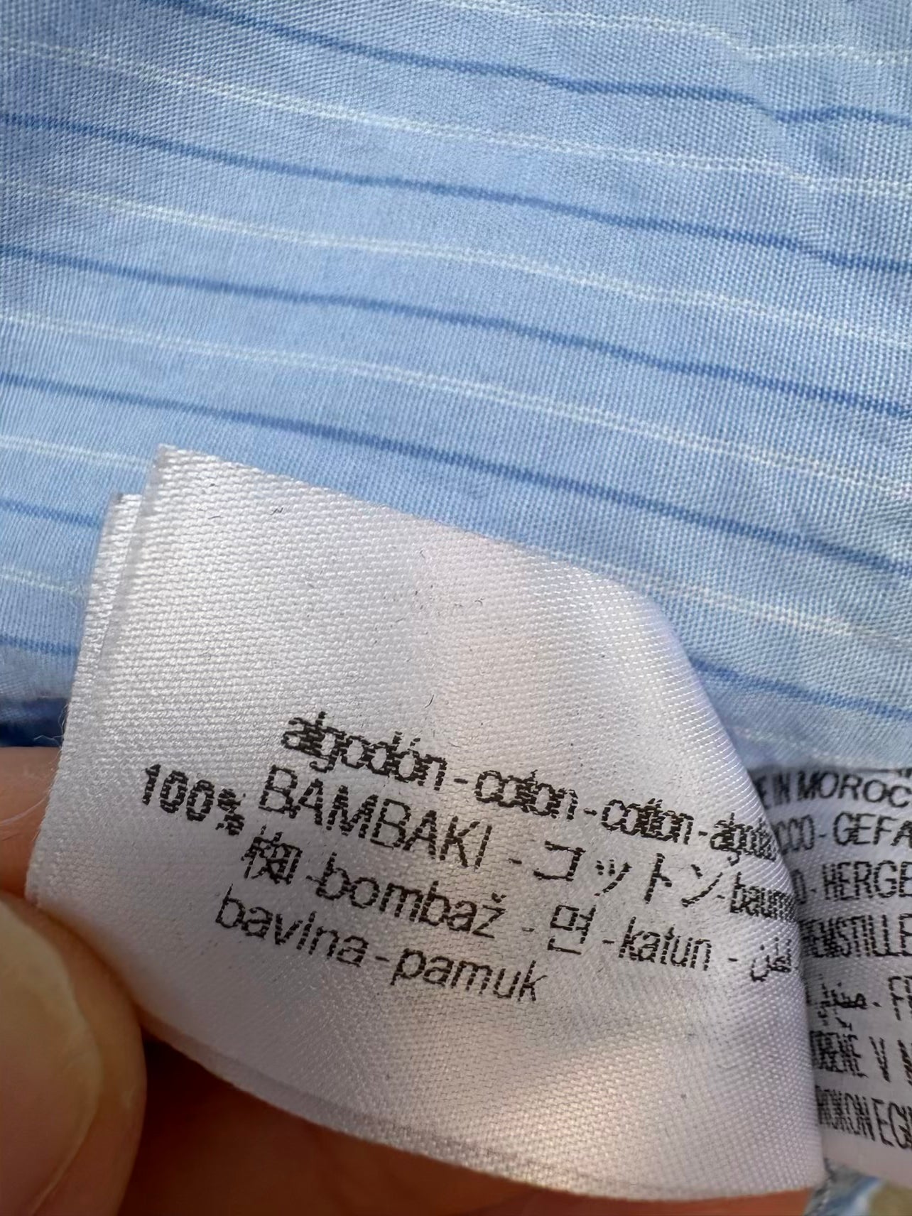 ZARA. Camisa azul rayas