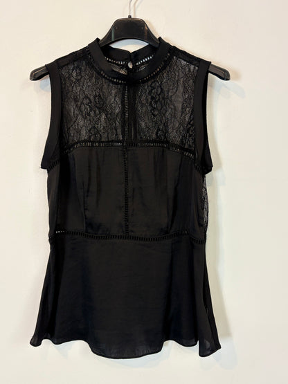 OTRAS. Top negro lencero encajes. T S
