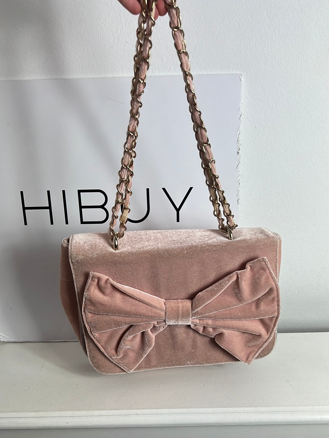 KLING. Pink velvet bag (Tara)