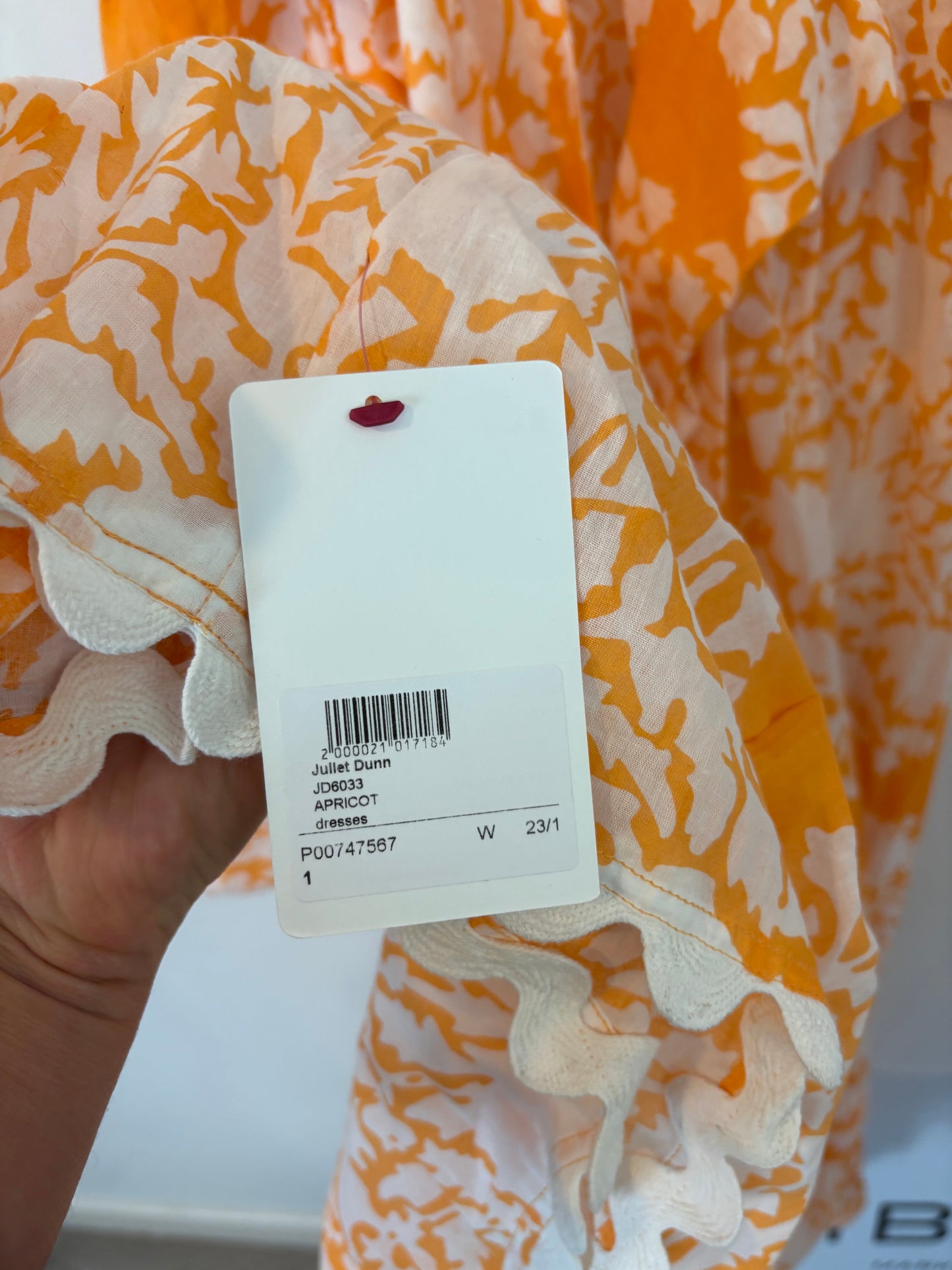 JULIET DUNN. Printed mandarin orange maxi dress. Size 1 (S/M)