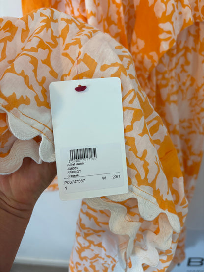 JULIET DUNN. Printed mandarin orange maxi dress. Size 1 (S/M)