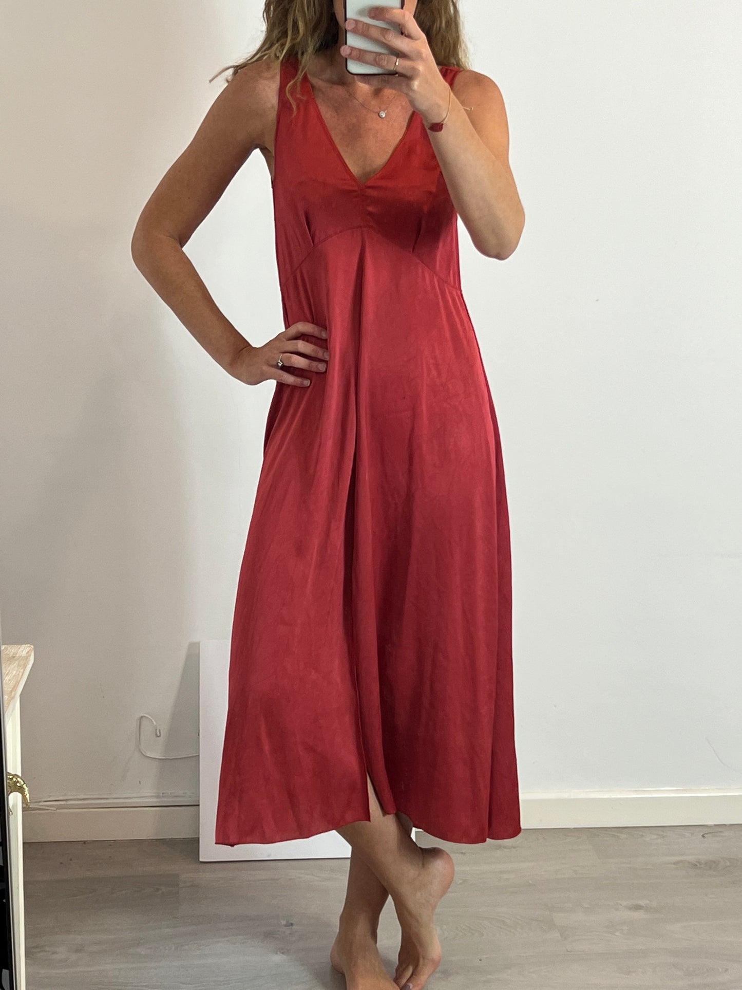 FORTE FORTE. Long flowing satin dress. Size 0 (XS/S)