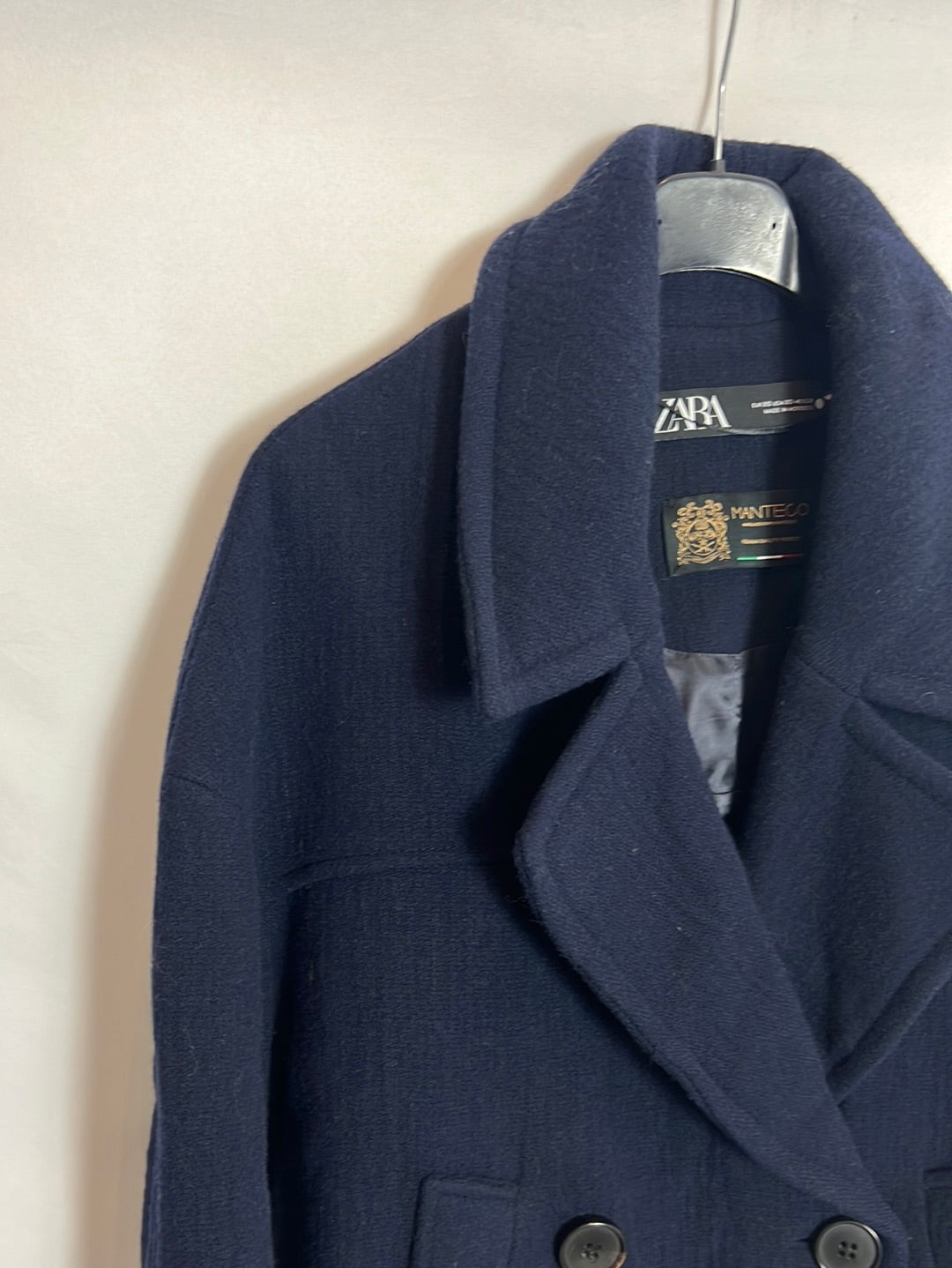 ZARA. Chaqueta lana azul doble botonadura . T XS( s/m)