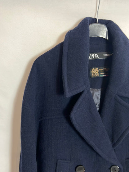 ZARA. Chaqueta lana azul doble botonadura . T XS( s/m)
