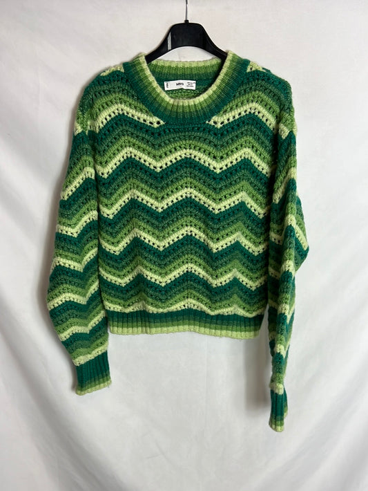 MANGO. Jersey tonos verdes. T S