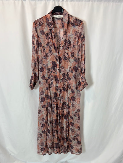 IRO. Vestido largo estampado camisero. T 36