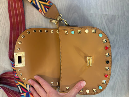 Bolso piel asa multicolor