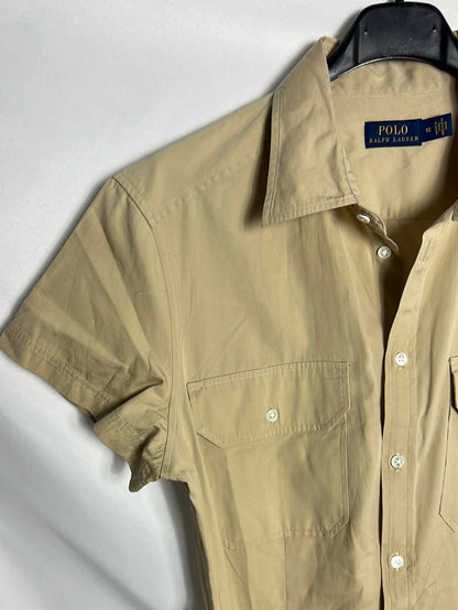 POLO RALPH LAUREN. Vestido largo volantes abotonado. T 10(L)