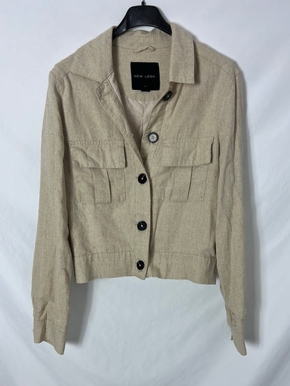 NEW LOOK. Beige linen jacket T.36