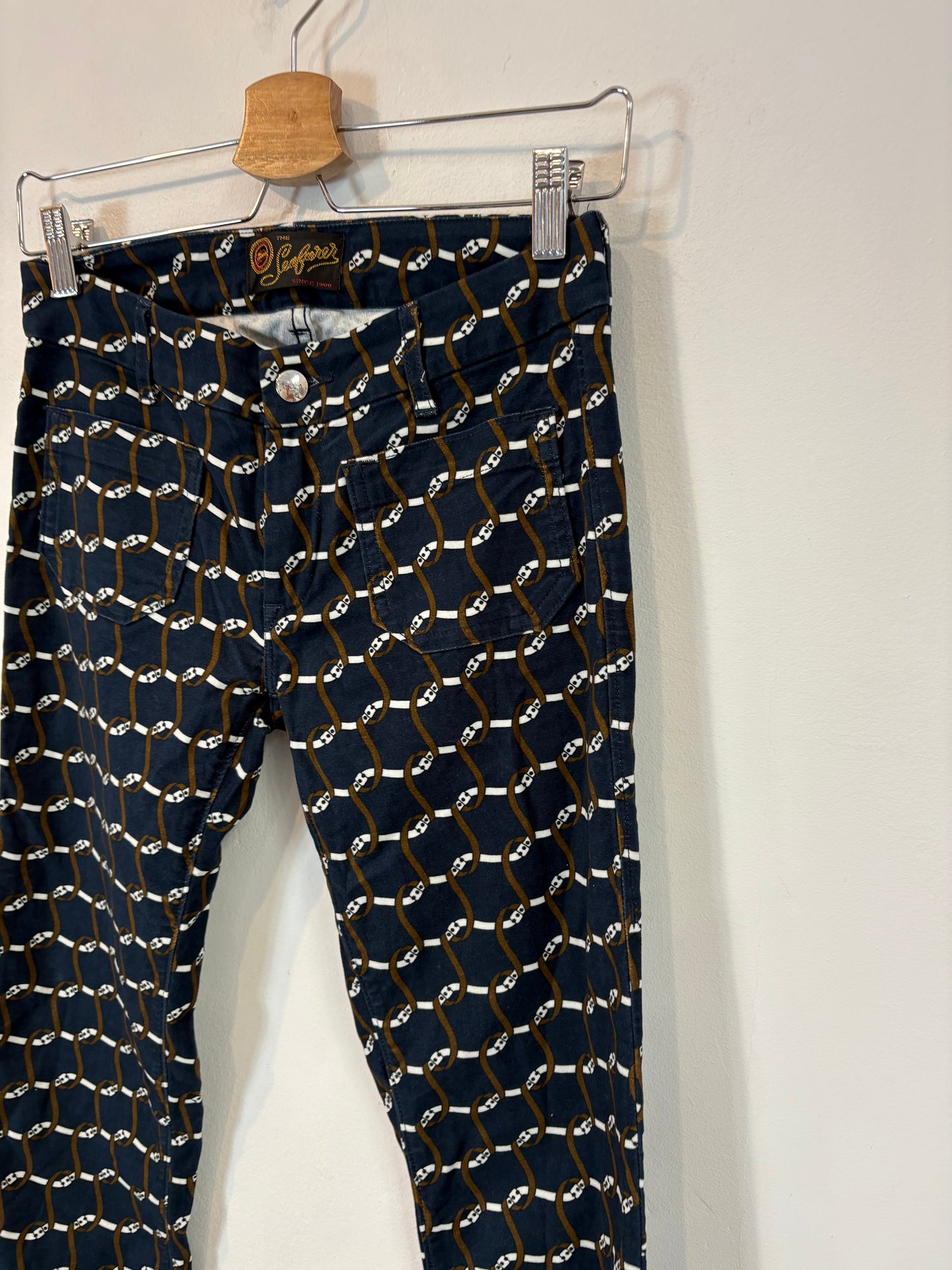 SEAFARER. Pantalón azul estampado bolsillos