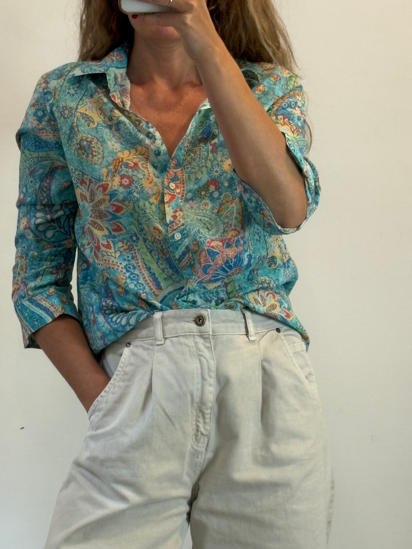 RALPH LAUREN. Camisa de algodón con estampado