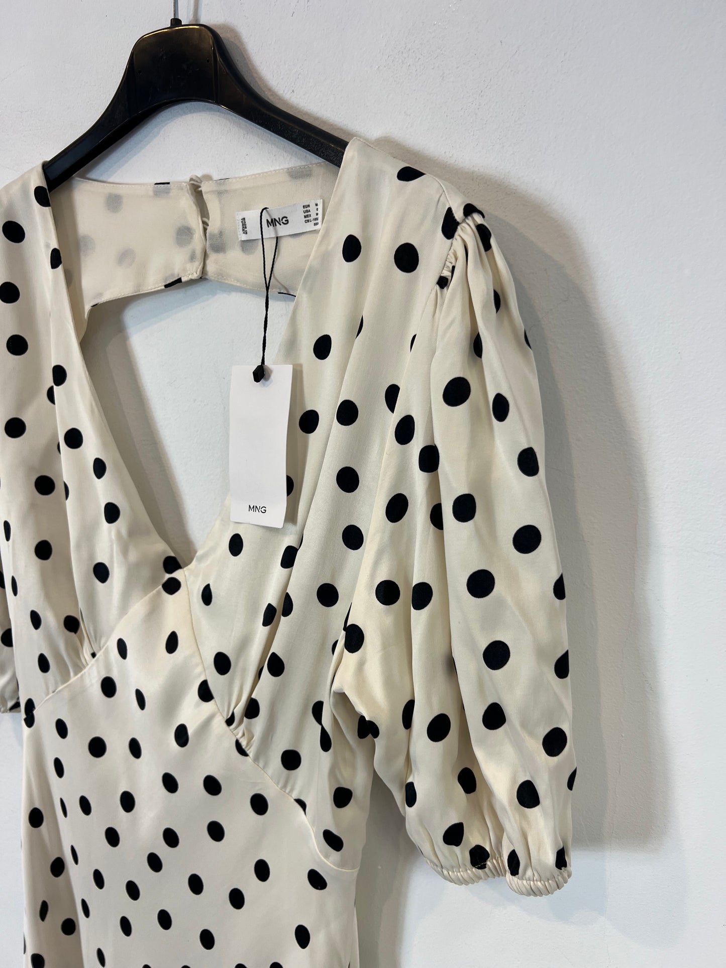 MANGO. Long polka dot print dress with back detail. TM