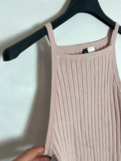 H&M. Top rosa canalé T.xs
