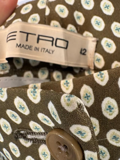 ETRO. Pantalón pinzas estampado fluido