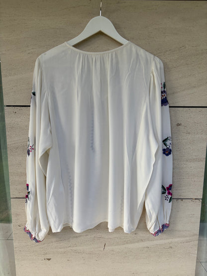 LOUISE MISHA. Blusa  fluida bordados