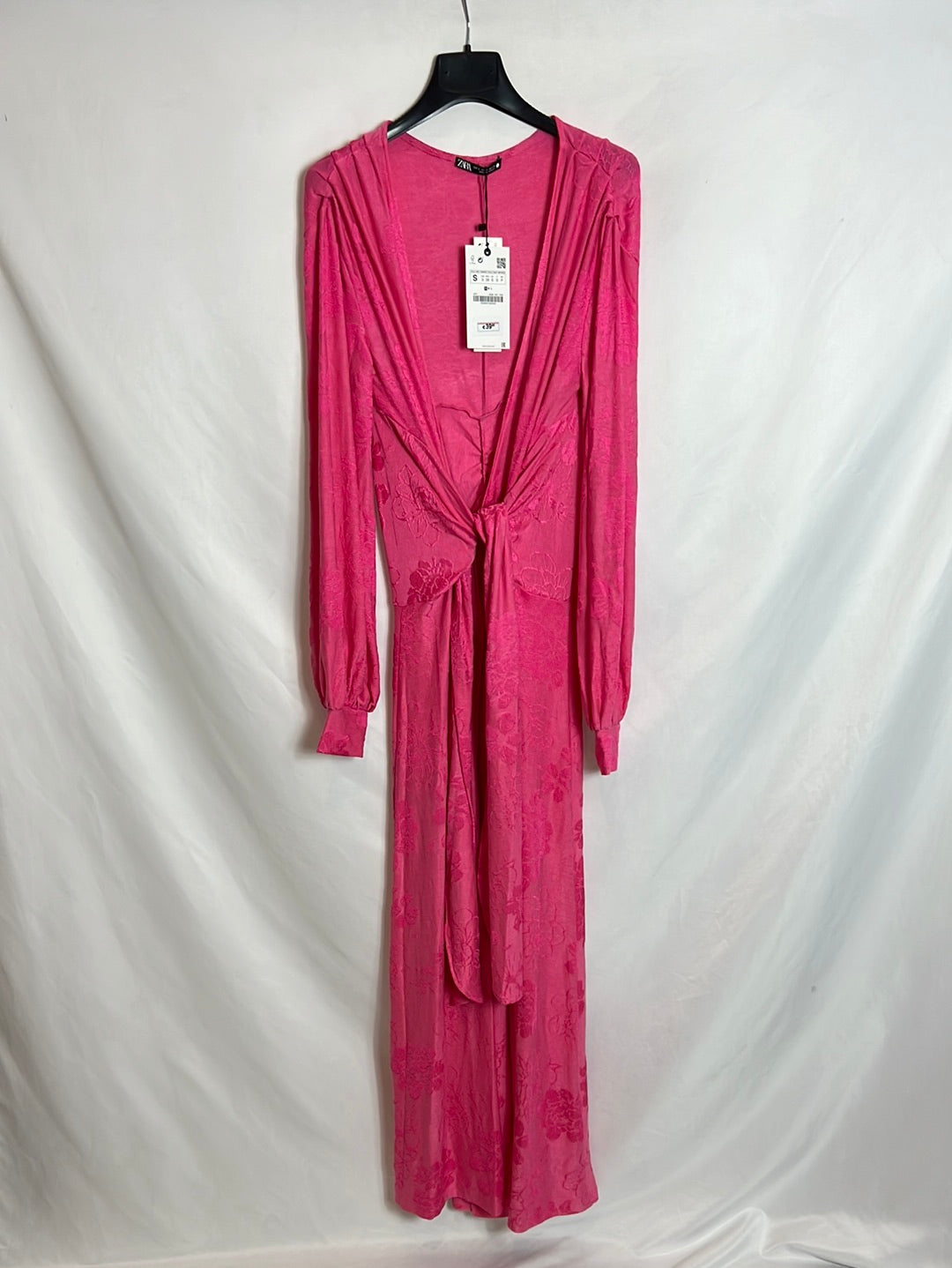 ZARA. Kimono rosa flores T.s