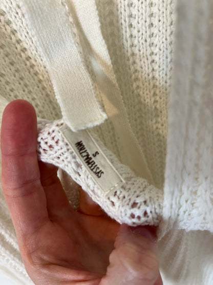 SYSTEMACTION. Vestido punto blanco T. S