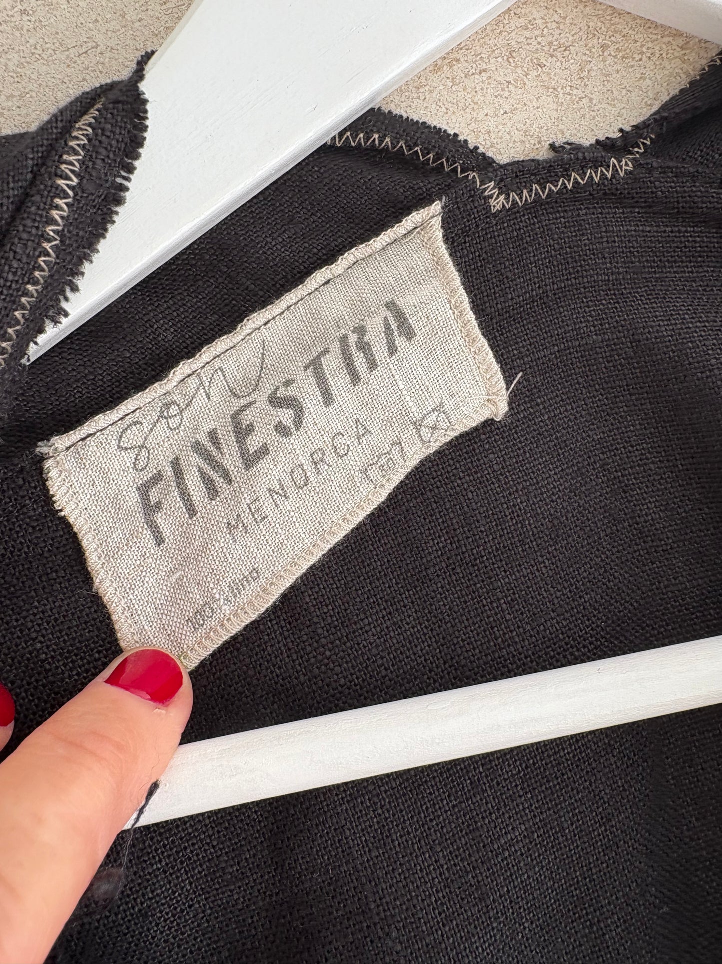 FINESTRA MENORCA. Kimono negro 100% lino