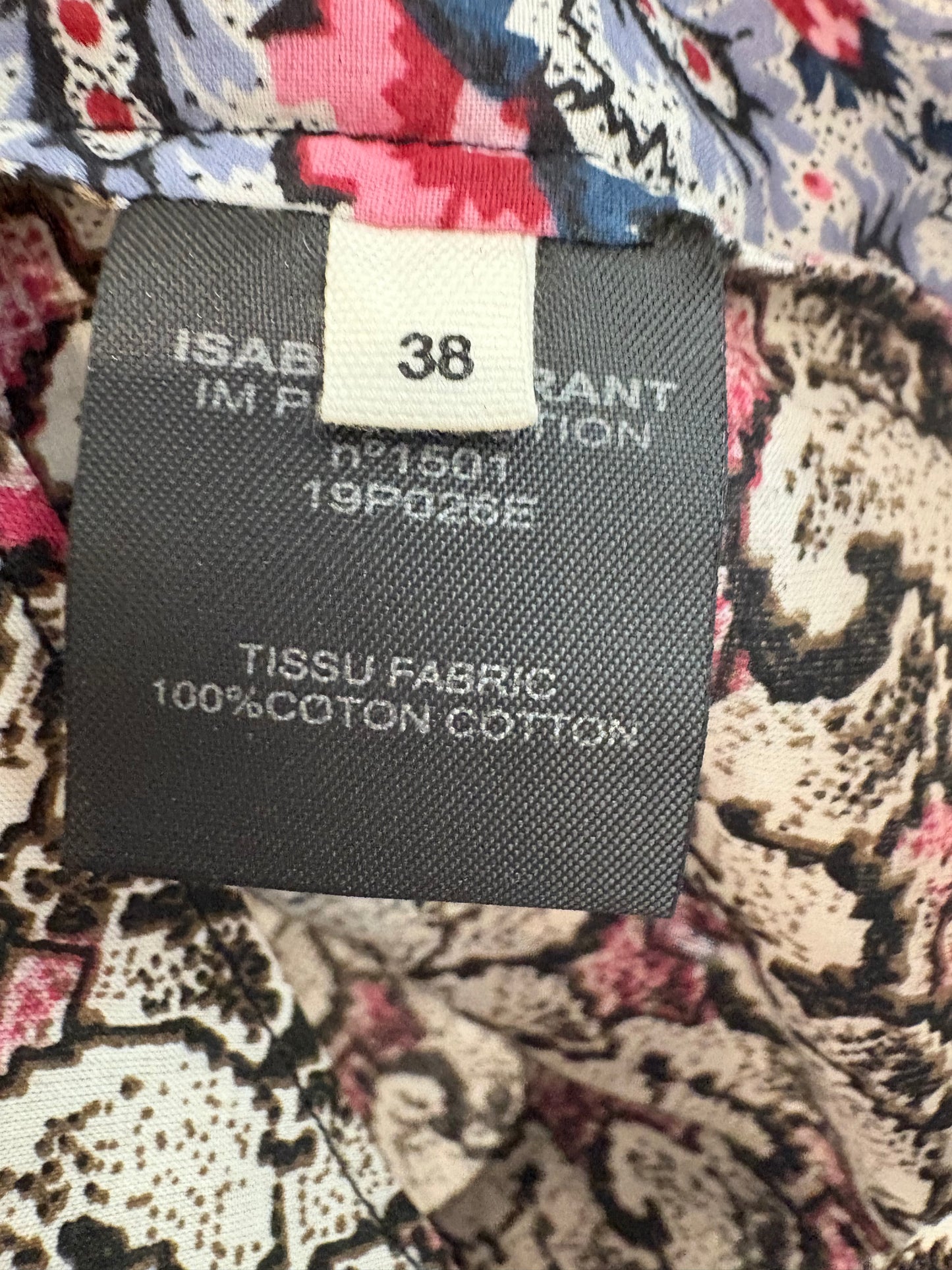 ISABEL MARANT. Falda corta estampada volante