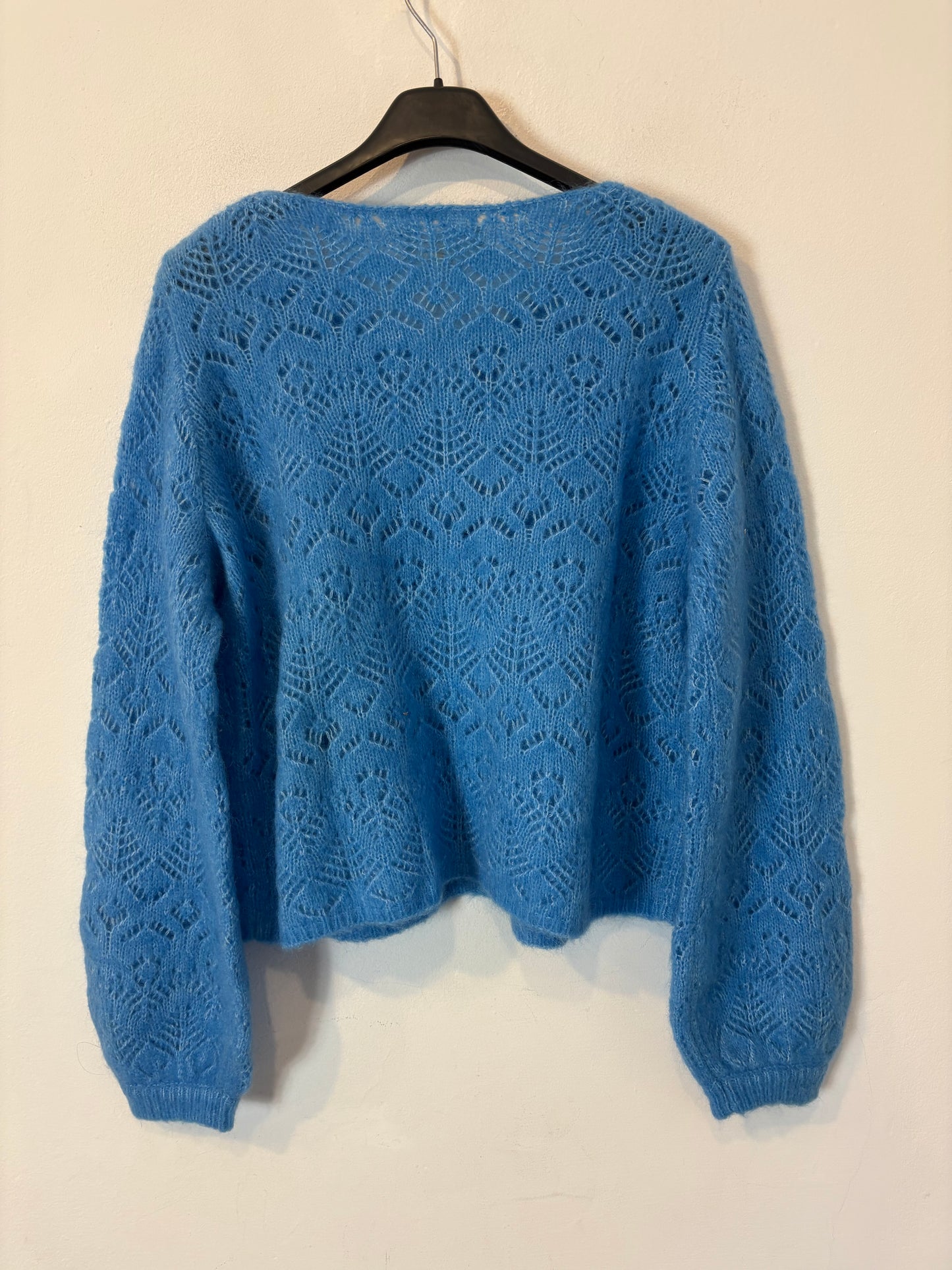 SÉZANE. Chaqueta punto calado azul claro