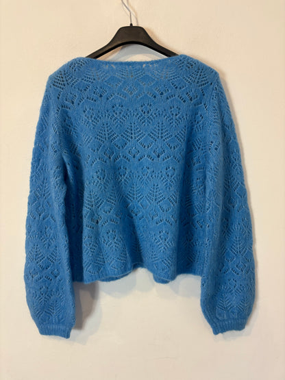 SÉZANE. Chaqueta punto calado azul claro