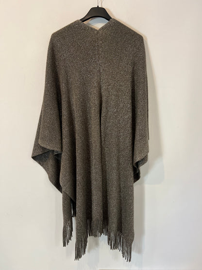 MARKS&SPENCER. Poncho punto gris hilos