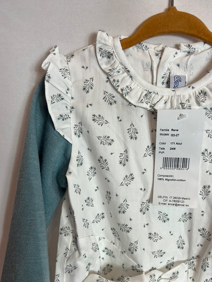 ANCAR. Ranita flores manga punto azul