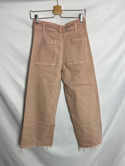 ZARA. Denim culotte rosa palo. T 38