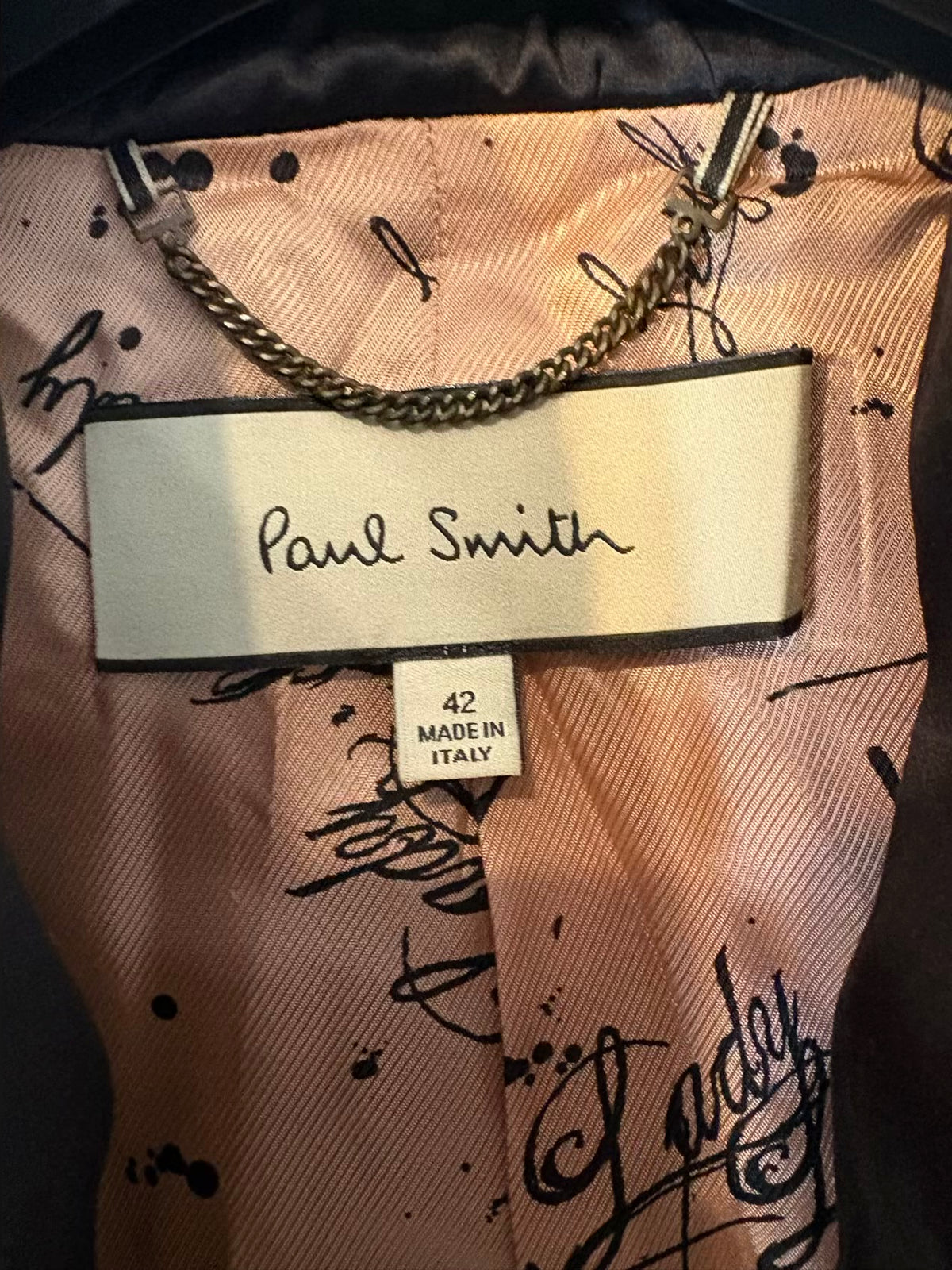 PAUL SMITH. Blazer azul con lana detalles