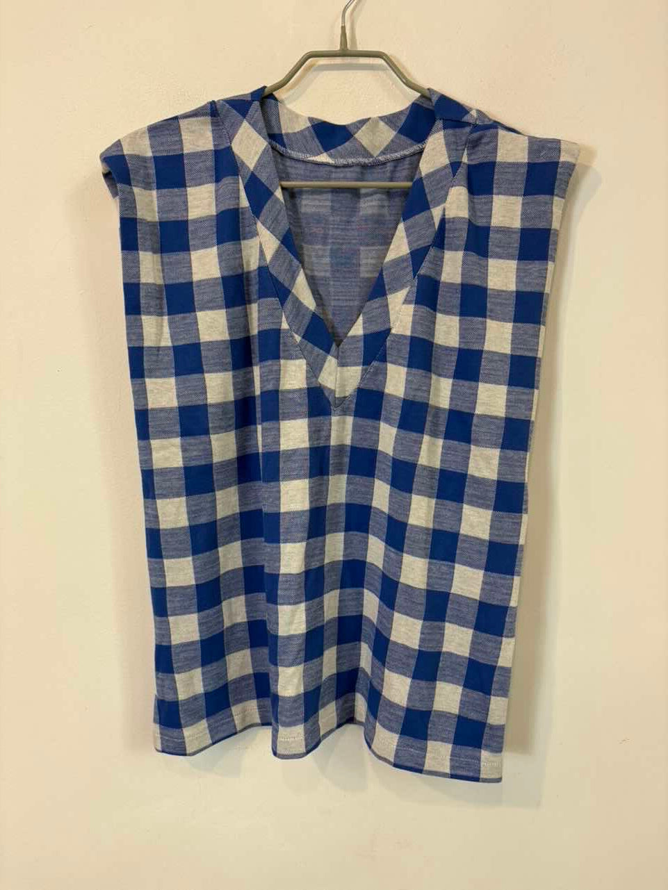 Top cuadros azules