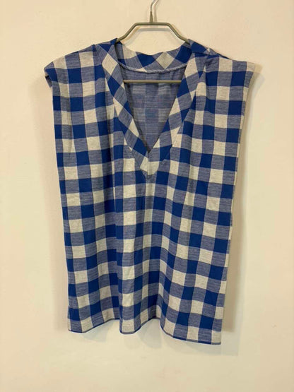 Top cuadros azules
