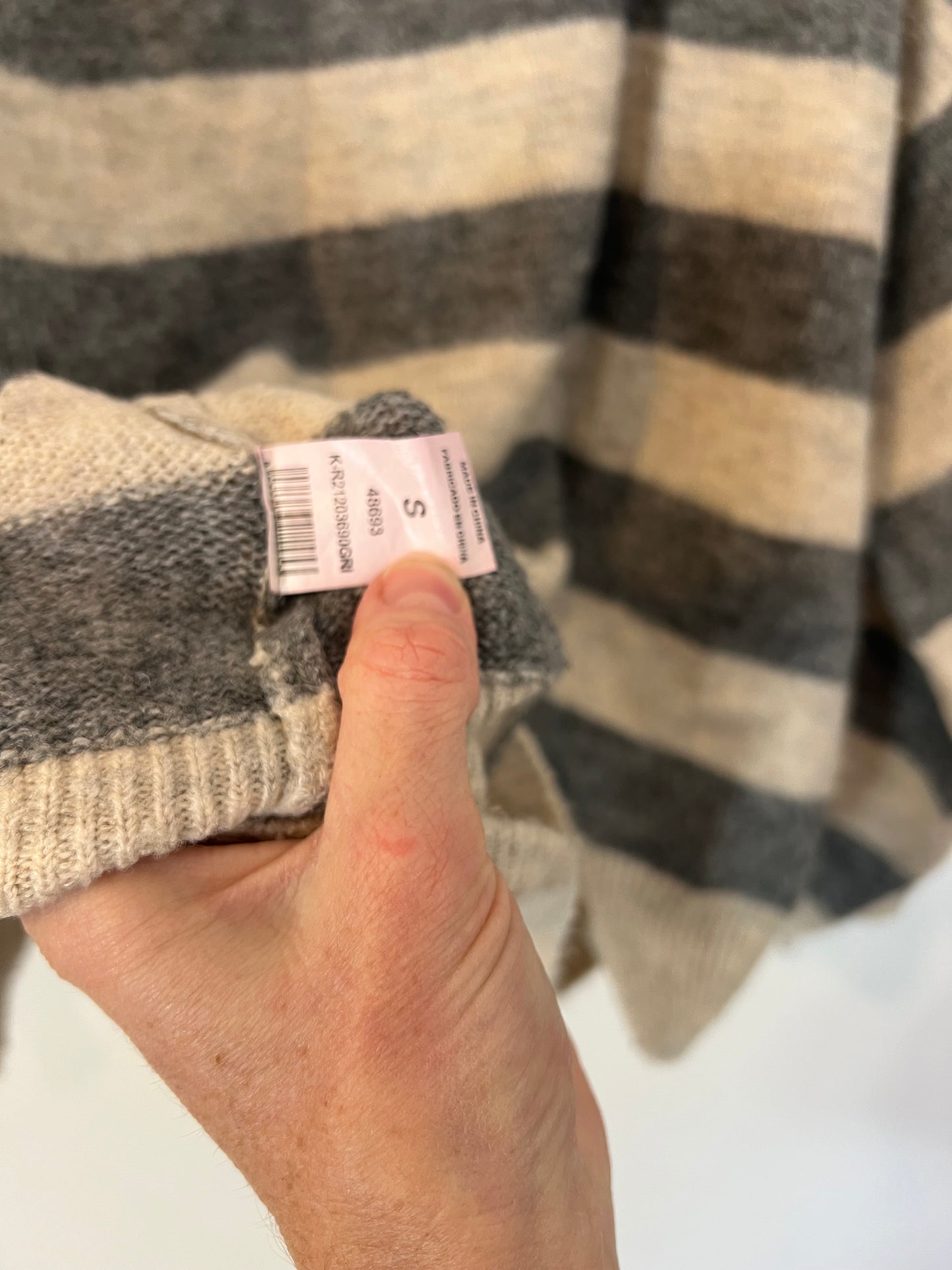 RENATTA&GO. Jersey rayas gris y beige