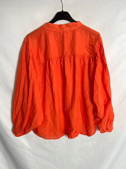 ONLY ONE. Orange Flowy Blouse Tu(s/m)