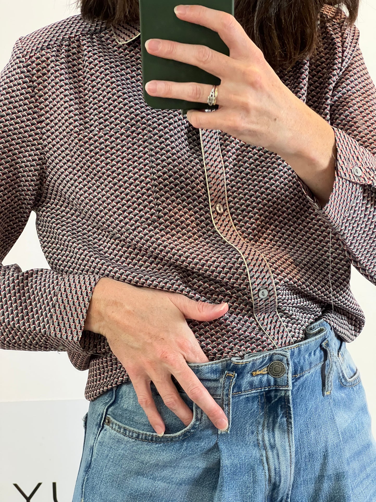 IT HIPPIE. Blusa estampada detalle dorado. T.S