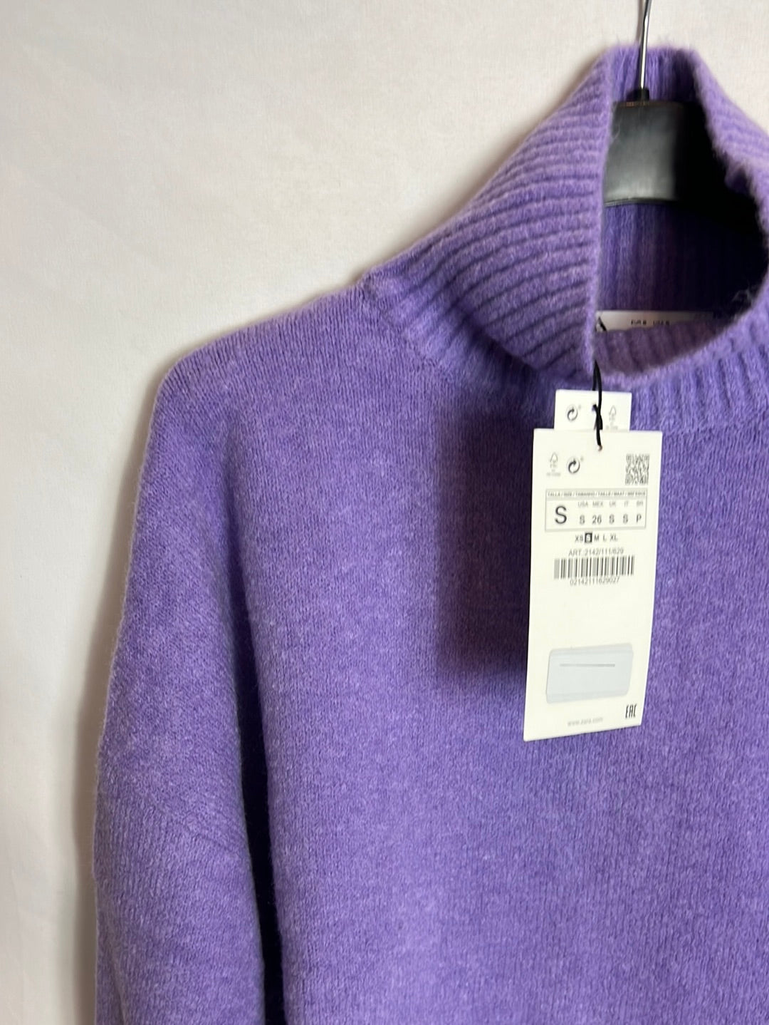 ZARA. Jersey morado jaspeado. T S