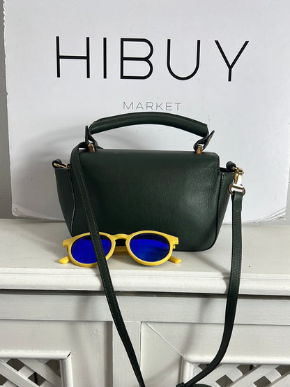 SANDRA FRECKLED. Green leather mini bag