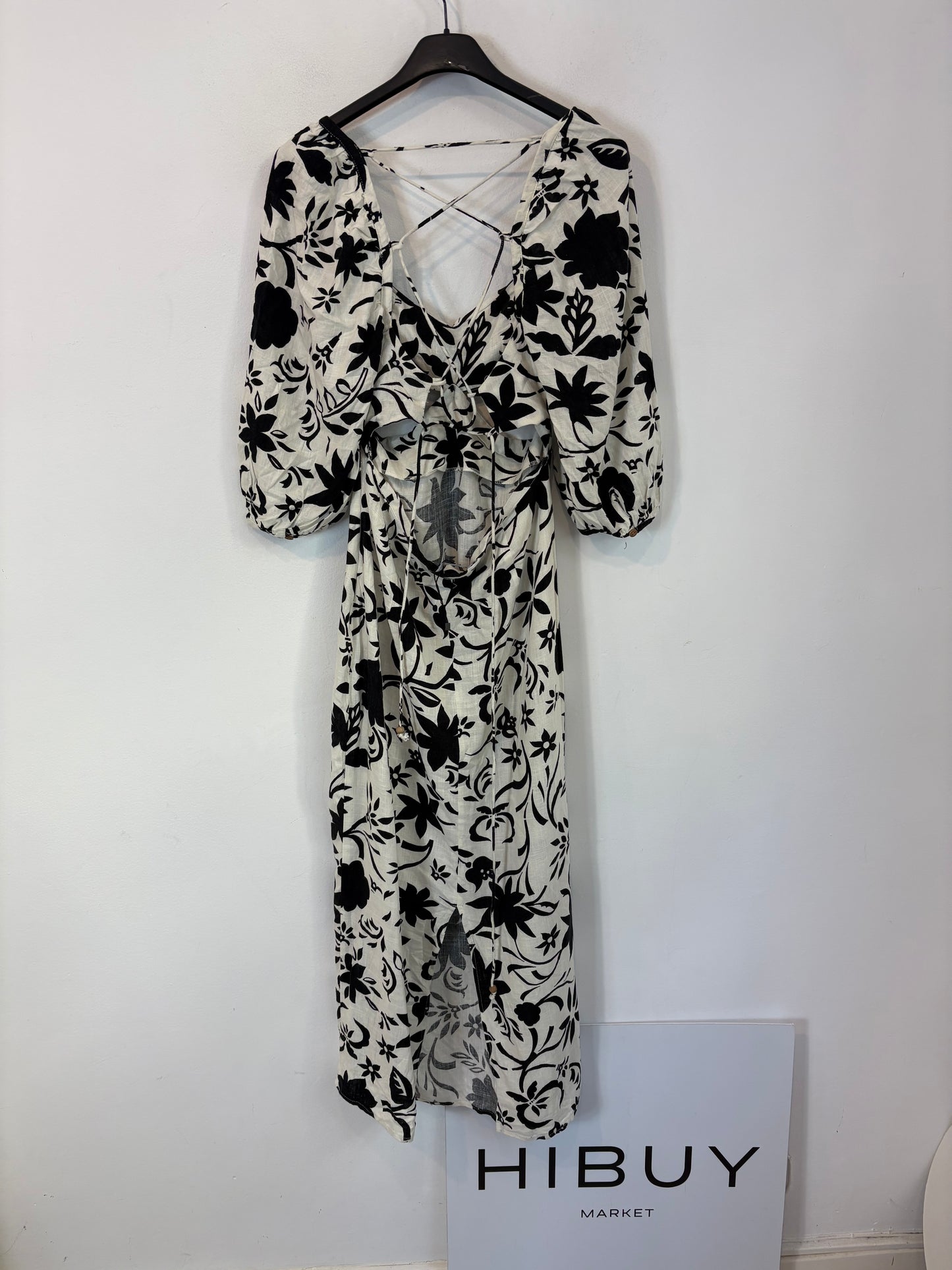 ZARA. Vestido largo estampado aberturas