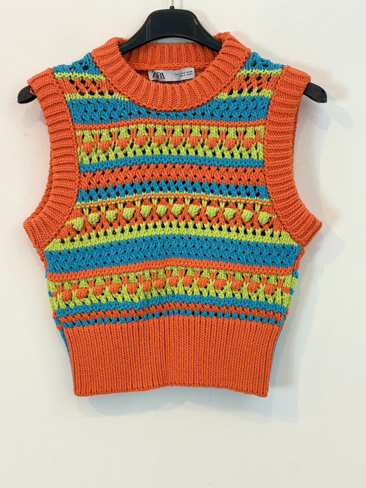 ZARA. Colorful knit top. TS