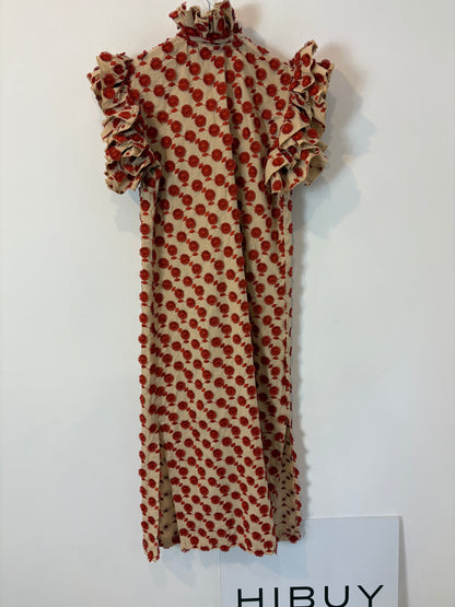 BYAN. Vestido camisero textura en rojo