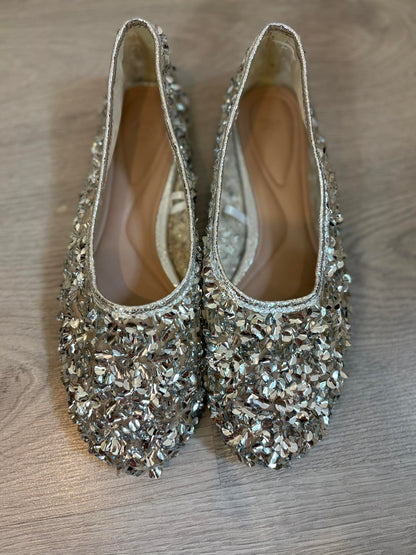 ZARA. Bailarina lentejuelas plateadas. T 39