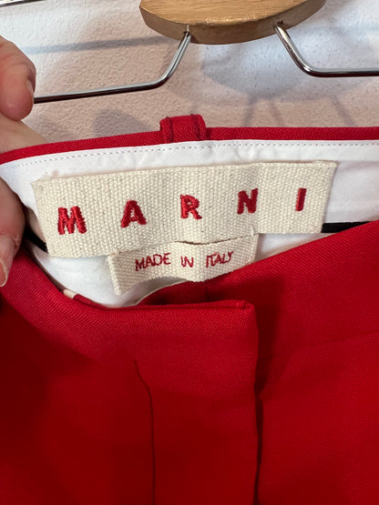 MARNI. Pantalón lana rojo fluido T.36