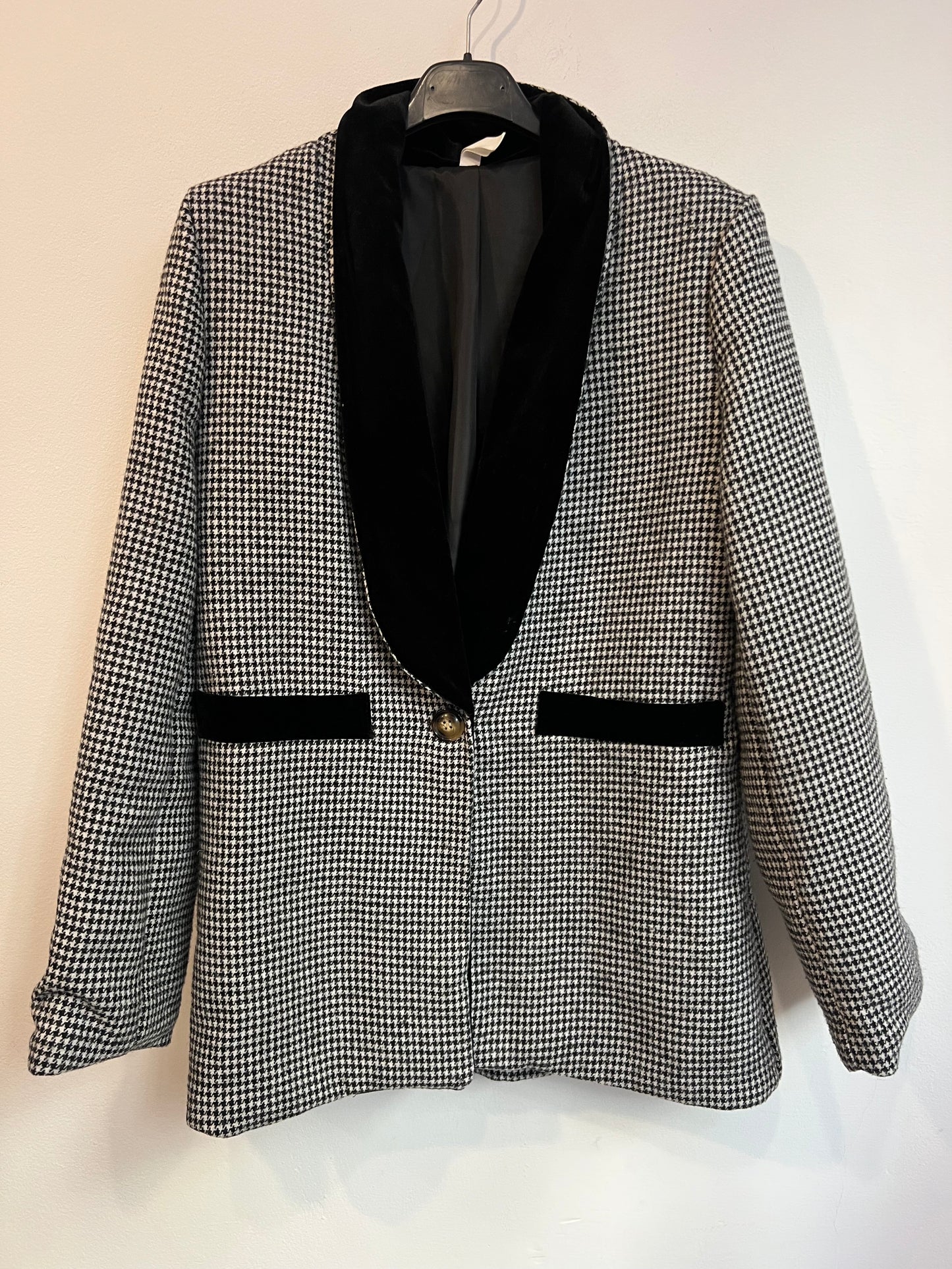 OTRAS. Chaqueta pata de gallo solapa terciopelo. T M