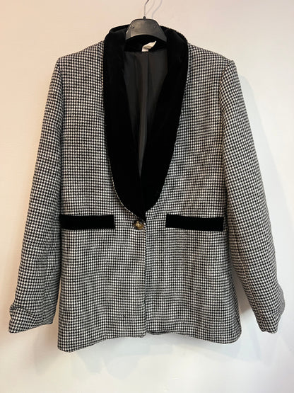 OTRAS. Chaqueta pata de gallo solapa terciopelo. T M