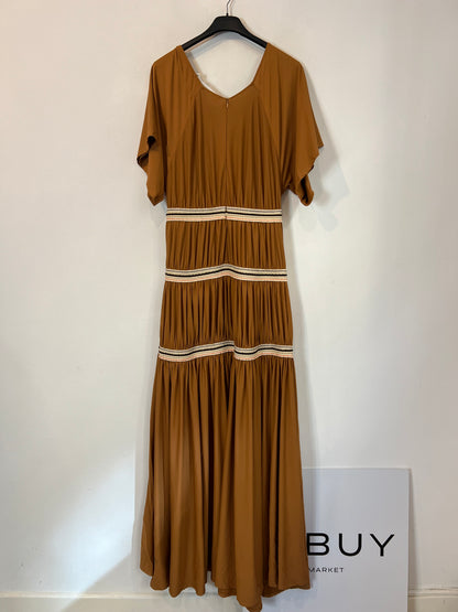 ZARA. Camel Ts long dress