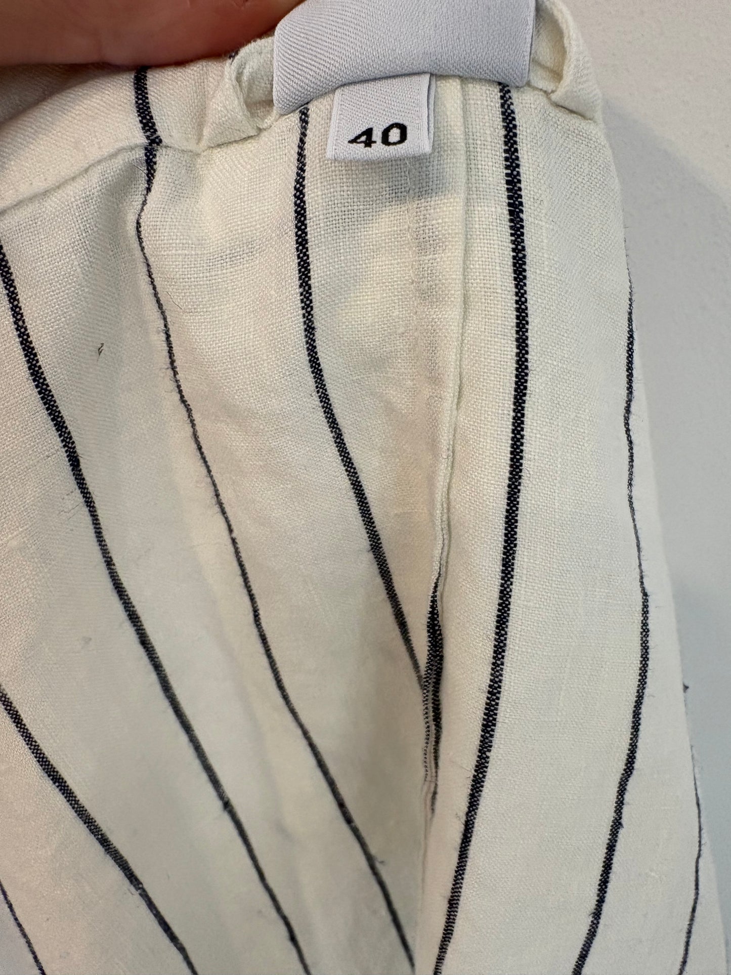 ASPESI. Total look lino rayas azules. T S