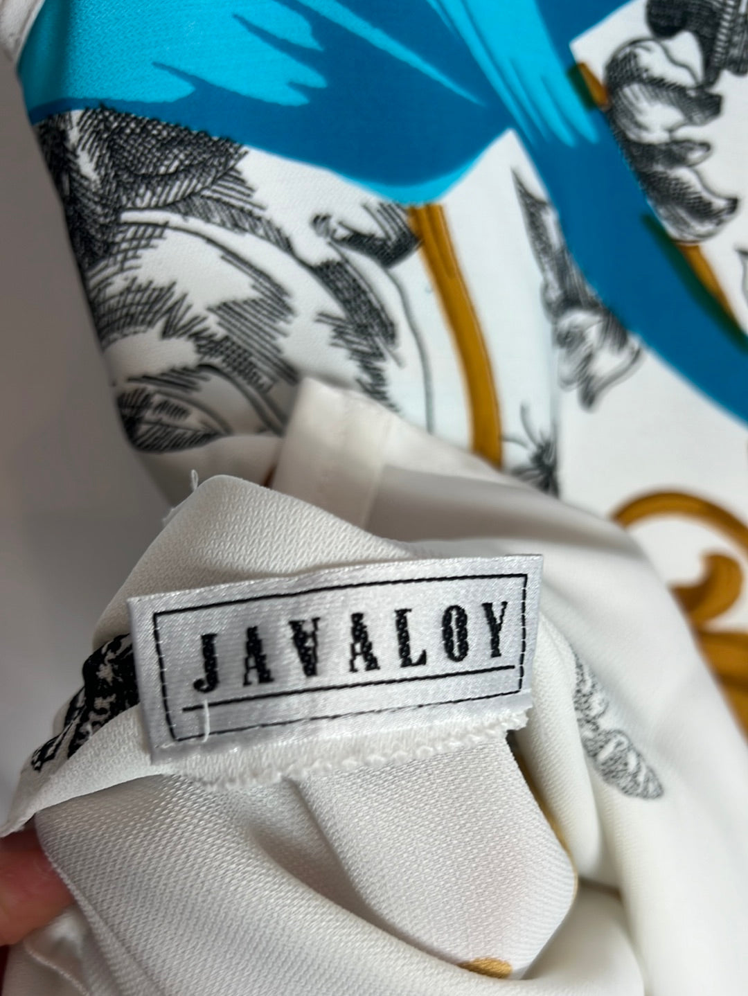 JAVALOY. Top blanco estampado. T L