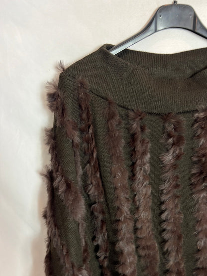 K-YEN. Jersey marrón pelo natural. T M