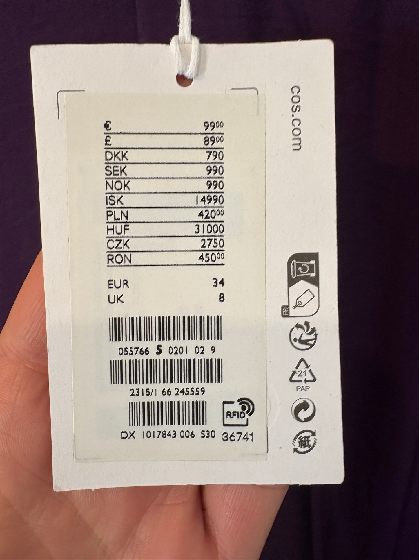 COS. Vestido midi detalle cintura